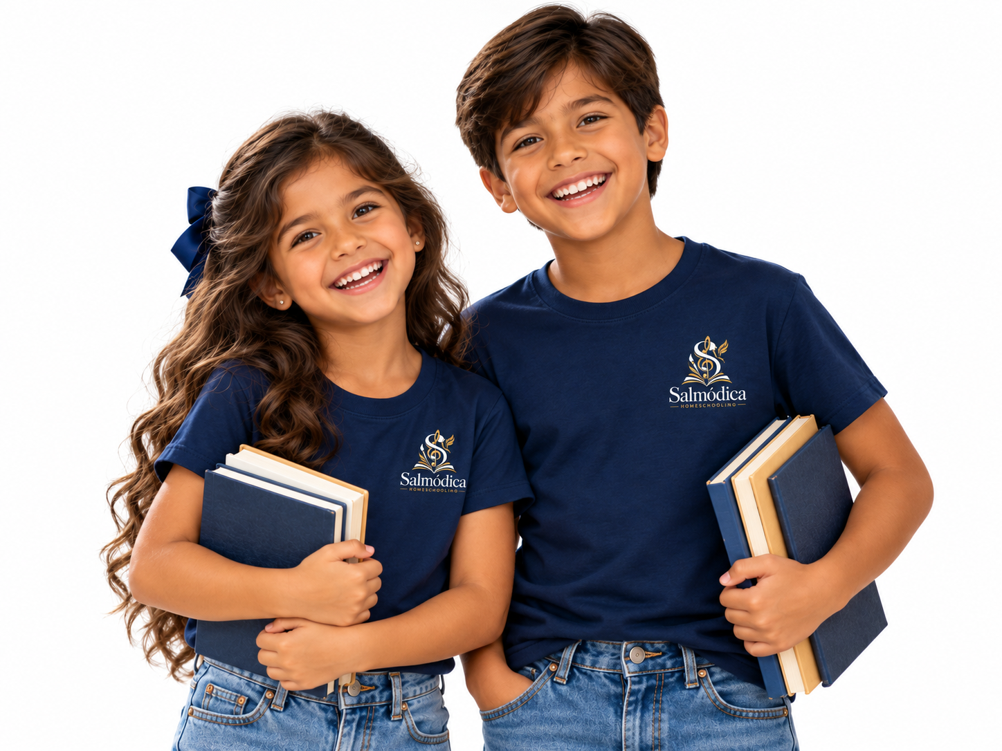 Dos estudiantes de Salmódica con libros